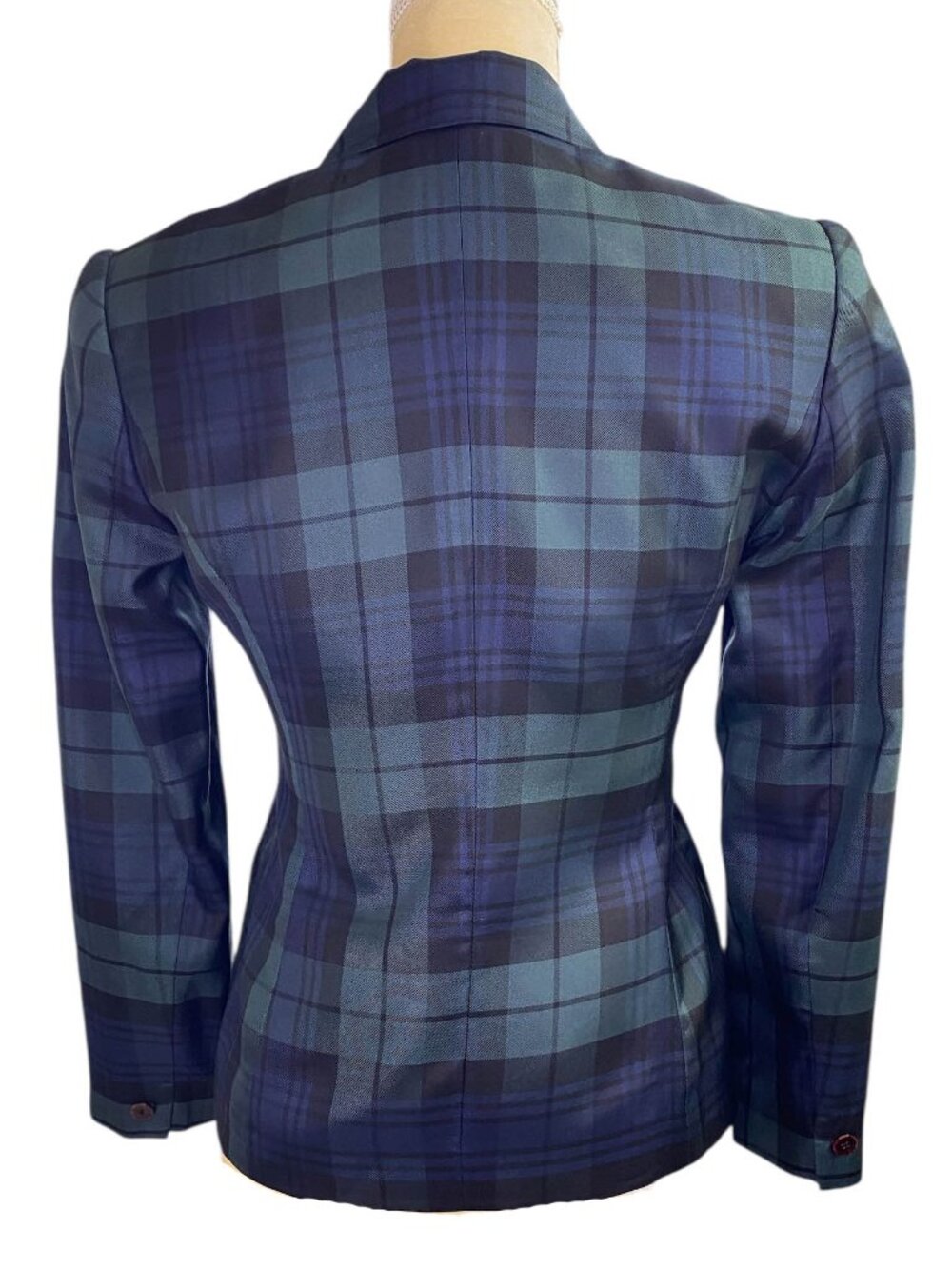 Jones New York 100% Silk Double-Breasted Plaid Blazer 2P - Picture 3 of 11